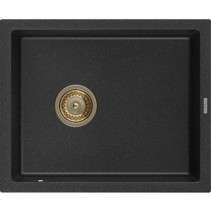 MEXEN/S MEXEN/S - Pedro granitový drez 1-miska 560 x 460 mm, čierna/strieborná metalík, sifón čierna 6508561000-73-G vyobraziť