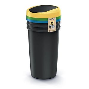 Sada kulatých odpadkových košů COMPACTO FLAS 3x 50 L černá vyobraziť