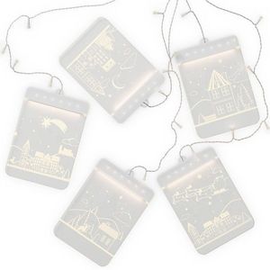 Sada LED světelných ozdob na okno 5 ks CHRISTMAS CITY bílá vyobraziť