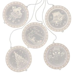Sada LED světelných ozdob na okno CHRISTMAS MOOD kruhová bílá vyobraziť