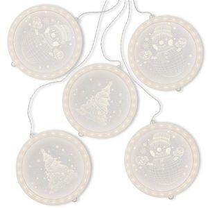 Sada LED svetelných ozdôb na okno WINTERY kruhová biela vyobraziť