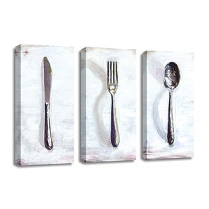 Sada obrazov Dinner 3 ks biela vyobraziť