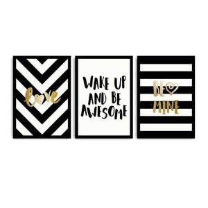 Sada obrazů Blate 3 ks 35x50 cm černobílá vyobraziť