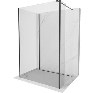 MEXEN/S - Kioto Sprchová zástena WALK-IN 125 x 110 x 40, transparent, čierna 800-125-110-221-70-00-040 vyobraziť