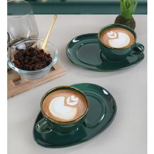 Sada šálku s podšálky Stonr 2 kusy zelená vyobraziť