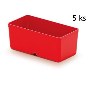 Sada úložných boxů 5 ks UNITEX 11 x 5, 5 x 13, 2 cm červená vyobraziť
