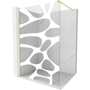 MEXEN/S - Kioto Sprchová zástena Walk-in 120 x 200, biely vzor 8 mm, zlatá kartáčovaná 800-120-101-55-97 vyobraziť