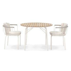 Sada zahradního nábytku Fioli z akáciového dřeva béžová/bílá vyobraziť