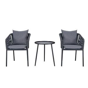 Sada zahradního nábytku Luvre černá/šedá vyobraziť