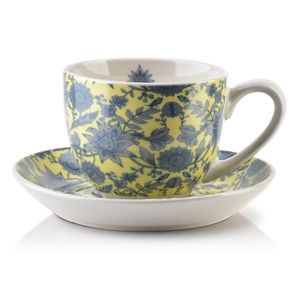 Šálek s podšálkem HARPER 250 ml žlutý/modrý vyobraziť