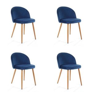 Sametová čalouněná židle Gera modrá vyobraziť