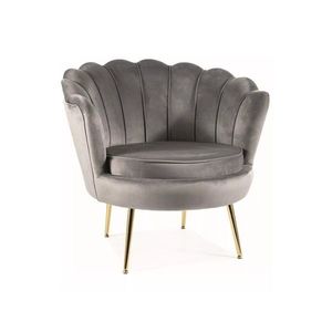 Sametové křeslo CAMELLIA 81 cm šedé vyobraziť