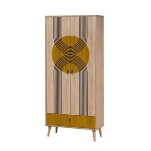 Šatní skříň Grandrop Sun 80 cm hnědá/vícebarevná vyobraziť