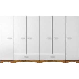 Šatní skříň Juraj 243 cm bílá/ořech vyobraziť