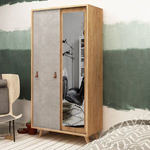 Šatní skříň Pagina III 100 cm dub přírodní/šedá vyobraziť