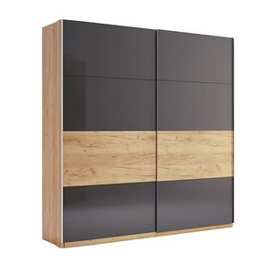 Šatní skříň Ramona s posuvnými dveřmi 200 cm Dub Craft/Matná láva vyobraziť