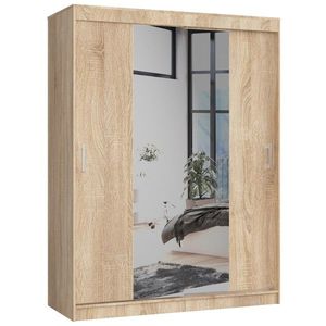 Šatníková skriňa so zrkadlom Reton 150 cm dub sonoma vyobraziť