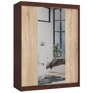 Šatníková skriňa so zrkadlom Reton 150 cm wenge/dub sonoma vyobraziť