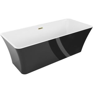MEXEN/S - Tonia vaňa voľne stojaca 170 x 75, biela/čierna, sifón a prepad zlatá 52171707575-50 vyobraziť
