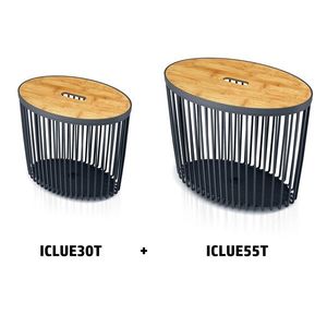 Set 2 univerzálnych oválnych košov s bambusovými vekami CLUBO 30+55l antracit vyobraziť