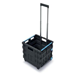 Skládací přepravka na kolečkách CARTITT 39, 6 x 37 x 100, 8 cm černo-modrá vyobraziť