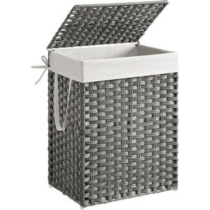 Skládací ratanový koš na prádlo Houry 90 L šedý vyobraziť