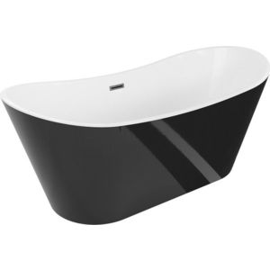 MEXEN/S - Montana vaňa voľne stojaca 170 x 80, biela/čierna, sifón a prepad grafit metal 52011708075-95 vyobraziť