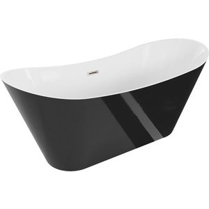 MEXEN/S - Celia vaňa voľne stojaca 170 x 75, biela/čierna, sifón a prepad nikel kartáčovaná 52331707575-97 vyobraziť
