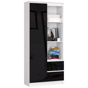 Skriňa Rexa 80 cm biela/čierna vyobraziť