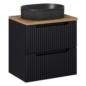 Skříňka s umyvadlem Nova Black Beyond I s umyvadlem 60 cm černá/dub evoke vyobraziť