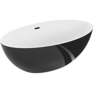 MEXEN/S - Nike voľne stojaca vaňa 175 x 100, biela/čierna, sifón a prepad čierna 54071751075-70 vyobraziť