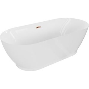 MEXEN/S - Roxy voľne stojaca vaňa 180 x 85, biela, sifón a prepad ružové zlato 51201808500-60 vyobraziť