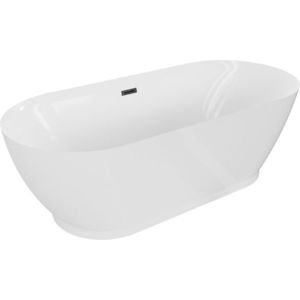 MEXEN/S - Roxy voľne stojaca vaňa 180 x 85, biela, sifón a prepad čierna 51201808500-70 vyobraziť