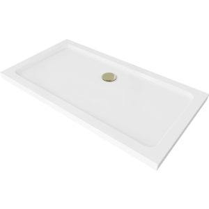 Sprchová vanička MEXEN FLAT so zlatým sifónom 120 x 70 cm biela vyobraziť