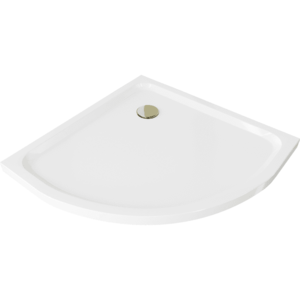 Sprchová vanička MEXEN FLAT so zlatým sifónom 90 x 90 cm biela vyobraziť