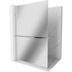 MEXEN/S - Kioto+ L Sprchová zástena WALK-IN s poličkou a držiakom uterákov 100 x 200, zrkadlová, chróm 800-100-123-01-50 vyobraziť