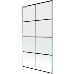 MEXEN/S - Next L vaňová zástena FIX 100 x 150, čierna vzor, chróm 895-100-000-03-77-01 vyobraziť