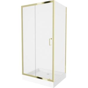 MEXEN/S - Apia Sprchovací kút 100x80, transparent, zlato + vanička Rio 840-100-080-50-00-4510 vyobraziť