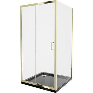 MEXEN/S - Apia Sprchovací kút 100x100, transparent, zlato + vanička so sifónom 840-100-100-50-00-4070G vyobraziť