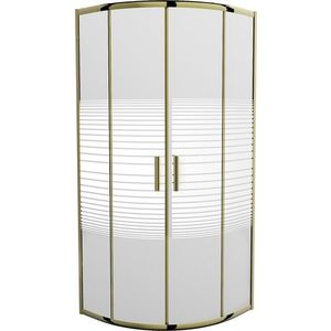 MEXEN - Rio sprchovací kút štvrťkruh 80 x 80, pruhy, zlatá 863-080-080-50-20 vyobraziť