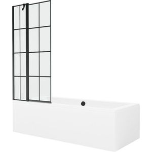 MEXEN/S - Cube obdĺžniková vaňa 170 x 80 cm s panelom + vaňová zástena 80, čierna vzor 550517080X9408117077 vyobraziť