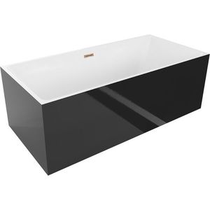 MEXEN/S - Nita voľne stojaca vaňa 170 x 80, biela/čierna, sifón a prepad ružové zlato 52091708075-60 vyobraziť