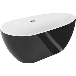 MEXEN/S - Eos voľne stojaca vaňa 150 x 75, biela/čierna, sifón a prepad zlatá 52471507575-50 vyobraziť