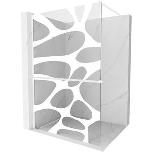 MEXEN/S - Kioto+ Sprchová zástena WALK-IN s poličkou a držiakom uterákov 120 x 200, biely vzor, biela 800-120-121-20-97 vyobraziť