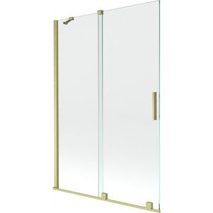 MEXEN/S - Velar Dvojkrídlová posuvná vaňová zástena 120 x 150, transparent, zlatá kartáčovaná 896-120-000-01-55 vyobraziť