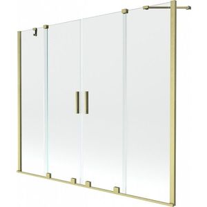 MEXEN/S - Velar Duo Dvojkrídlová posuvná vaňová zástena 200 x 150, transparent, zlatá kartáčovaná 896-200-000-02-55 vyobraziť