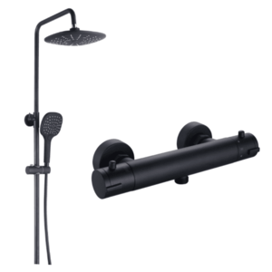 Sprchový set MEXEN DENIS - hlavica + sprchová batéria čierna vyobraziť