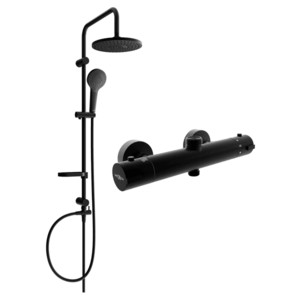 Sprchový set MEXEN ERIK - termostatická baterie Kai černý vyobraziť