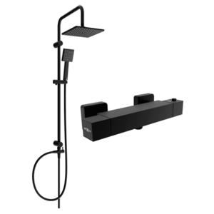 Sprchový set MEXEN Tord - termostatická sprchová baterie Cube černý vyobraziť