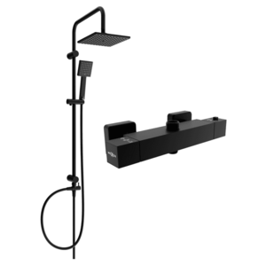 Sprchový set MEXEN Tord - termostatická sprchová baterie Cube černý II vyobraziť